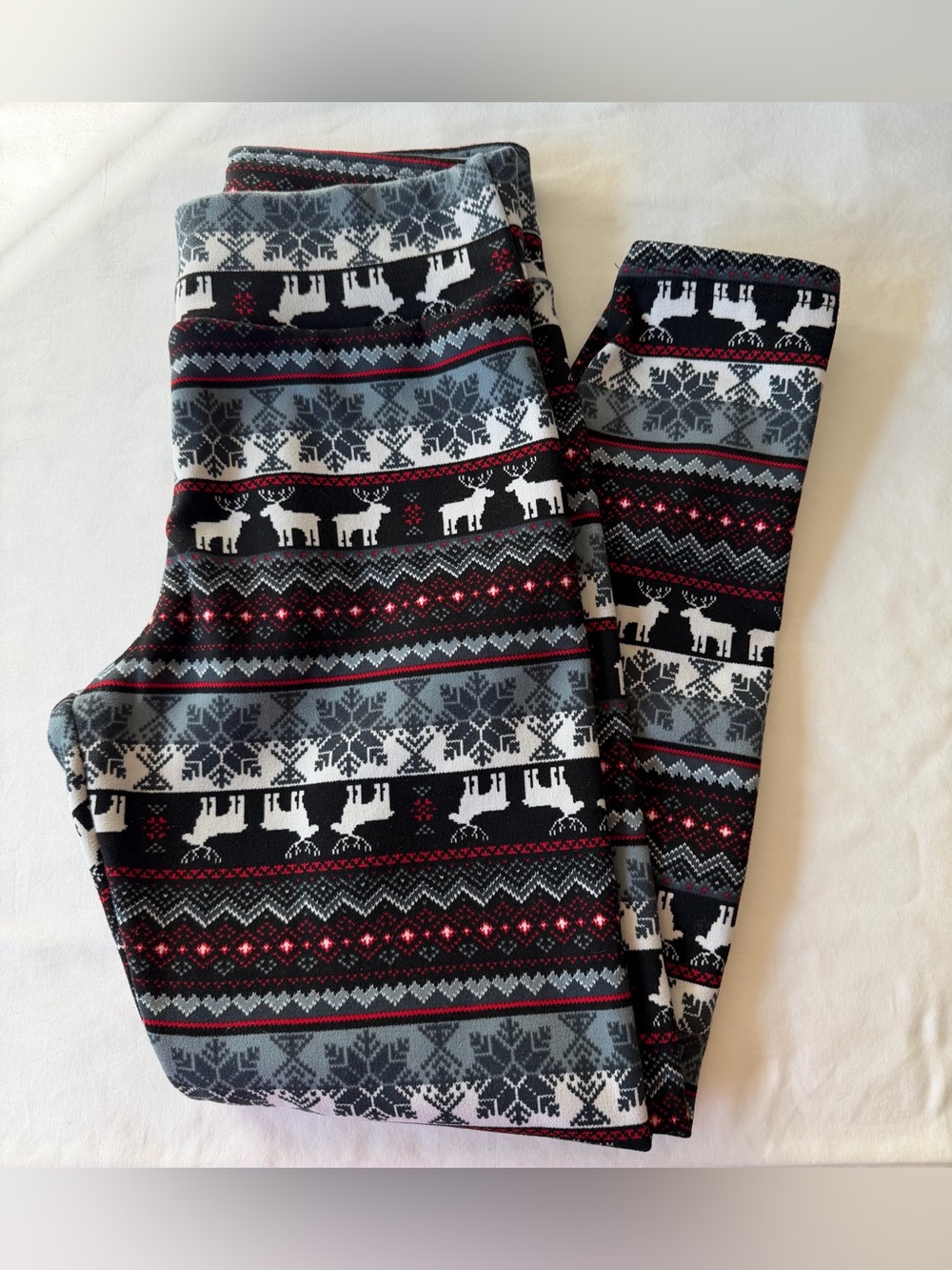 No Boundaries Christmas Reindeer Print Leggings Juniors Size Large
